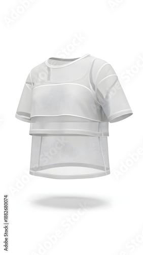 Wallpaper Mural White T-Shirt Mockup on White Background. Torontodigital.ca