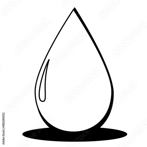 Isolated single drop of viscous fluid liquid medical health science symbol conceptual graphic element