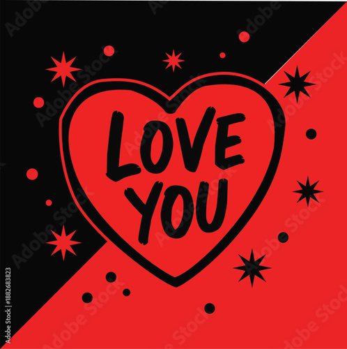 Love You Heart: A bold declaration of affection, with a heart-shaped emblem radiating warmth and endearment, perfect for expressing heartfelt emotions.