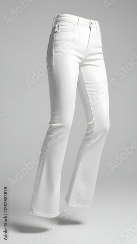 White Jeans on Female Model Standing.