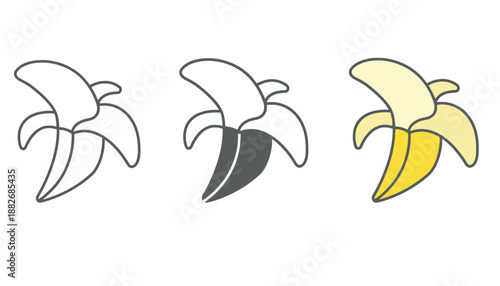 A colorful illustration of bananas in different stages of ripeness