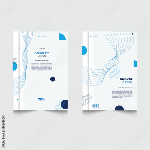 Modern line folding ribbon theme book cover template in gradient color. A4 size book cover template for annual report, magazine, booklet, proposal, portfolio, brochure, poster