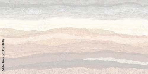 Detailed abstract background with layered wavy lines in earthy tones of brown, pink, and grey creating a complex organic texture and visual depth
