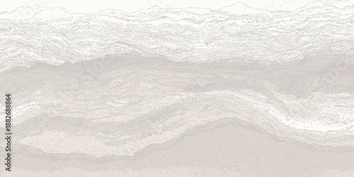 Intricate abstract background with dense horizontal wavy lines in light grey and beige, creating a detailed organic texture and visual complexity