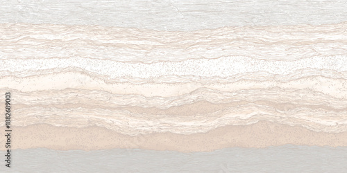 Geological cross-section with horizontal layers of sediment and sand textures in soft beige and brown tones showcasing organic wavy lines and subtle speckles for a natural background