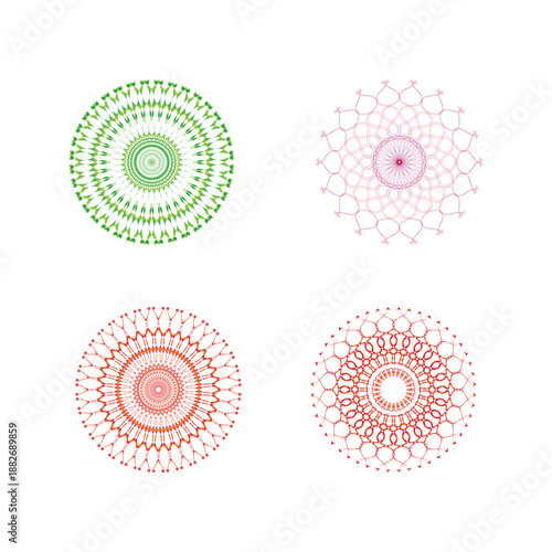 Wallpaper Mural Colorful Geometric Mandala Art Set in Harmonious Balance Torontodigital.ca