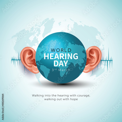 World Hearing Day, observed on 3rd March, highlights the importance of hearing health. abstract vector illustration design