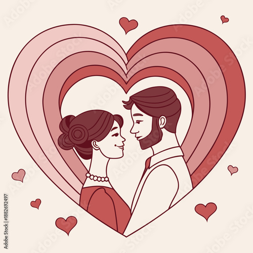 Valentine’s Day series—Timeless Love Paper Cut Valentine Illustration