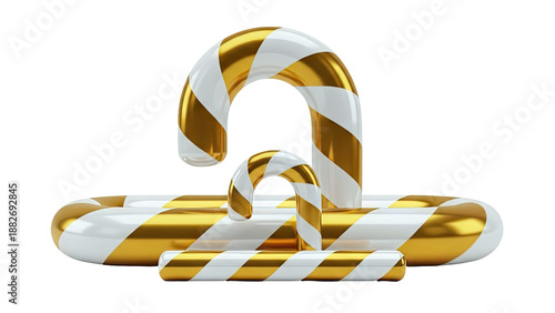 Gold and White Striped Candy Canes