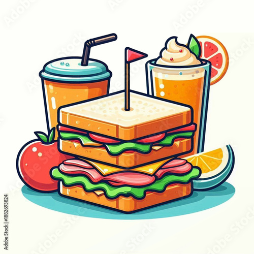 Healthy Sandwich and Fresh Juices Duo