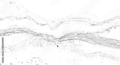 Abstract monochrome textured background with flowing lines and granular dots creating a sense of movement and depth