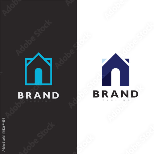 Modern House Architecture Logo Design for Real Estate Construction and Property Branding