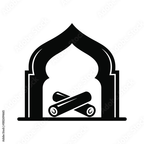 Islamic Archway with Scrolls Inside