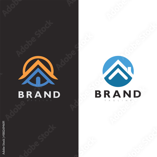 Elegant Home Construction Architecture Logo Design for Professional Real Estate Branding