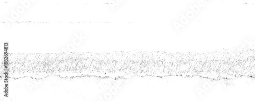 Abstract monochromatic ink featuring a textured horizontal band of dense hatching and stippling against a clean white background evoking a sense of depth and raw artistic expression