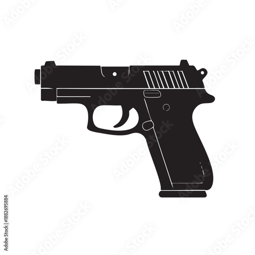 Black silhouette of a semiautomatic pistol