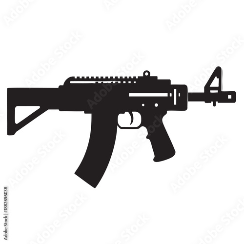 Black silhouette of a modern assault rifle