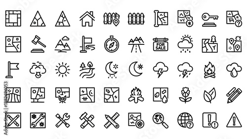 Black and white icons on white.