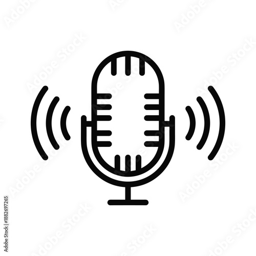Microphone Icon Sound Recording Symbol Vector Illustration