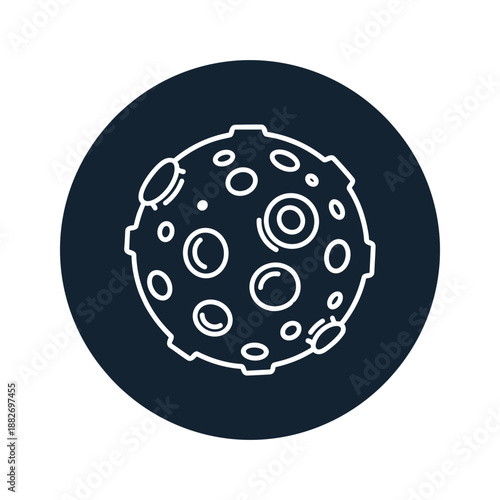 Moon Surface Icon Simple Design