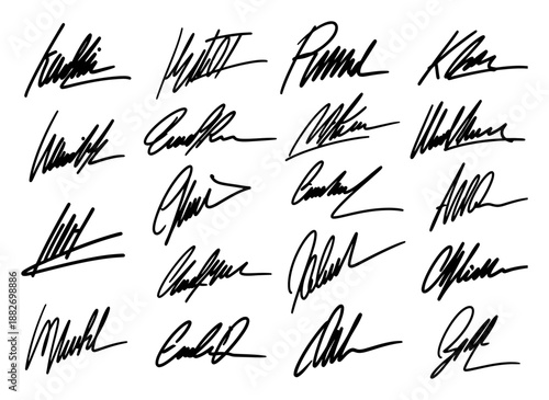 Fake Signature Templates - Hand Drawn Autographs