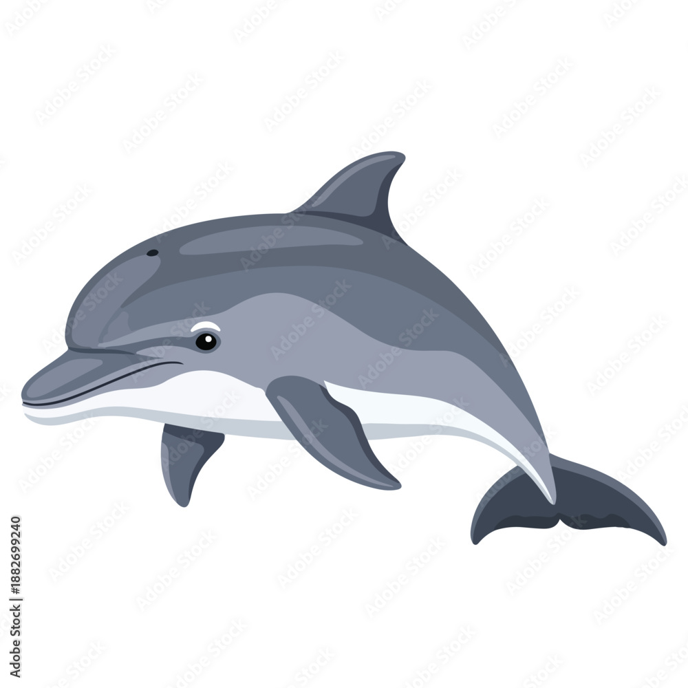 Obraz premium Playful Bottlenose Dolphin Vector Illustration