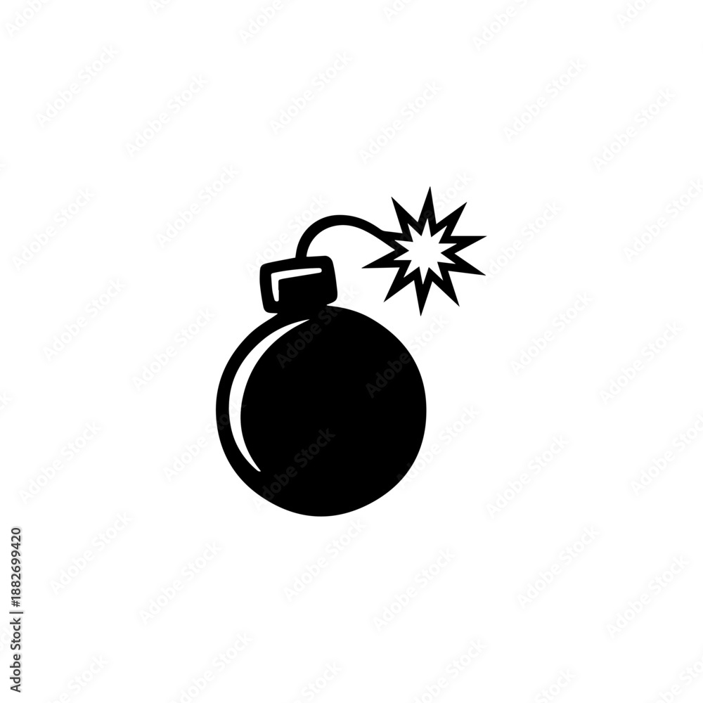 Fototapeta premium Bomb symbol icon design. illustration isolated on white background.