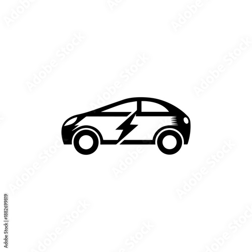 Electric vehicle icon. Electric car. EV charging point. illustration isolated on white background.