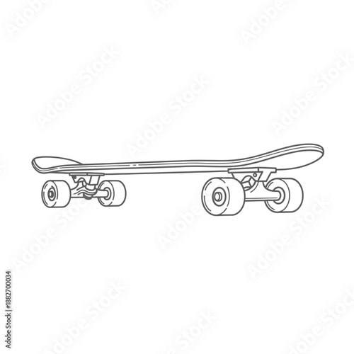 Longboard skateboard with four wheels.