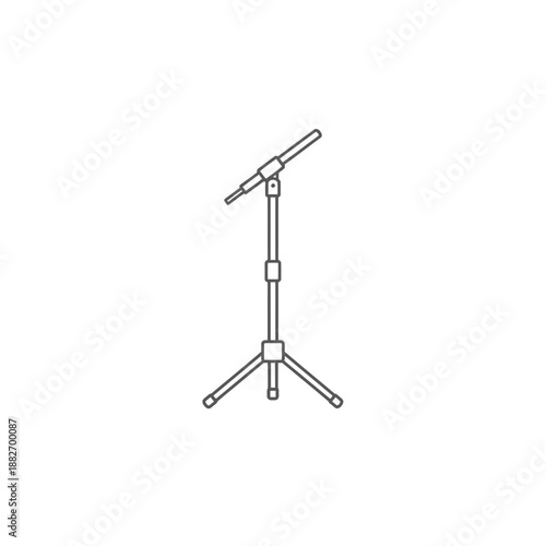 Microphone stand with adjustable height.