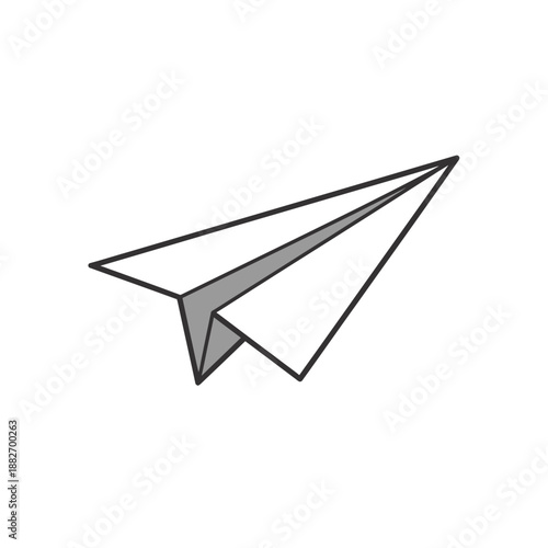 Paper airplane in flight motion 1.