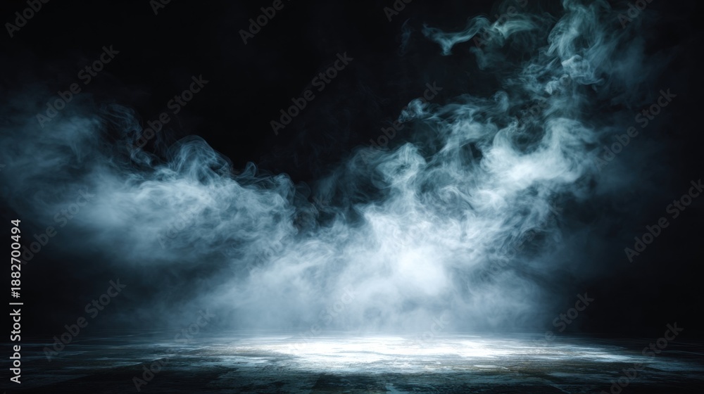 Fototapeta premium A captivating scene of swirling mist against a dark background, creating an atmospheric and ethereal effect.