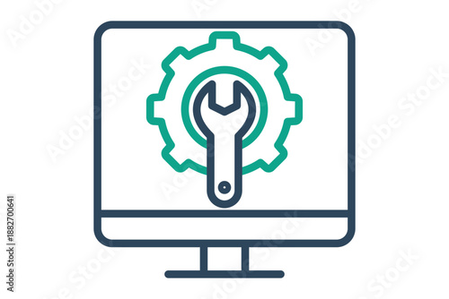 IT Services icon. Line icon style. Icon related to IT support. Technology elements vector illustration