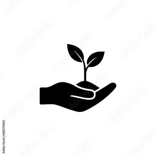 Plant in hand icon icon design. illustration isolated on white background