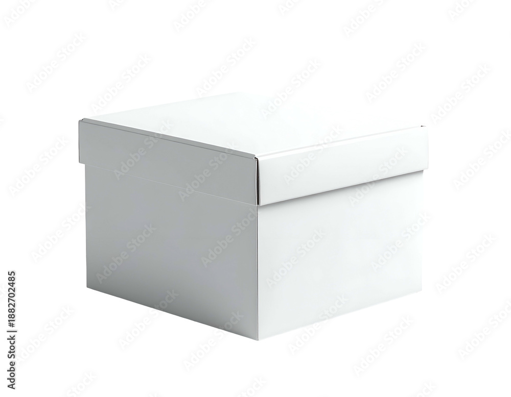 Fototapeta premium White Cardboard Box with Open Flap.