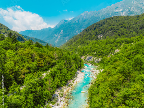 Tableau sur toile Rafting on soca river