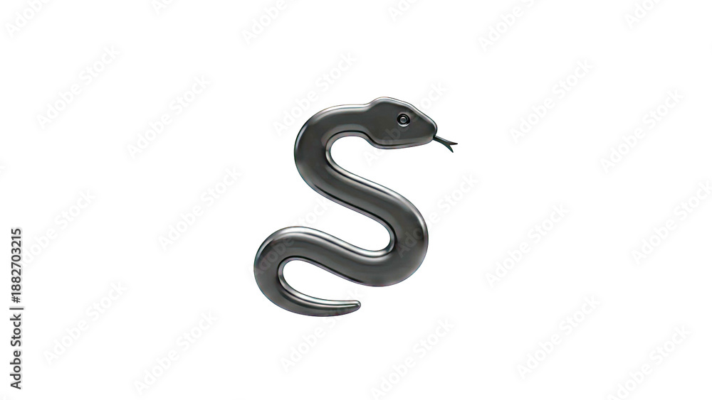 Fototapeta premium Glossy Black Snake Sculpture