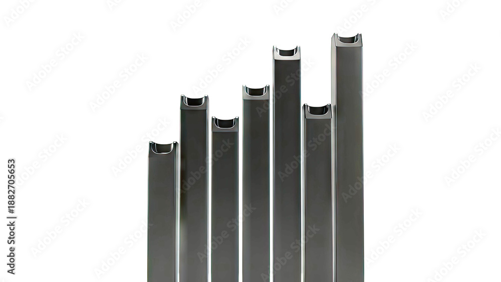 Obraz premium Black minimalist vertical bars in ascending height