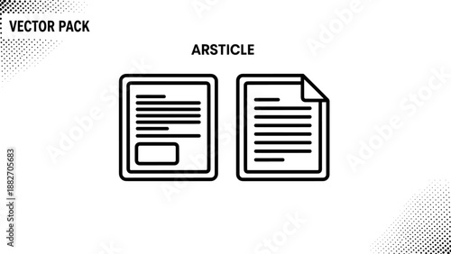 Article and Document Paperwork Vector Icons for Content Creation and Professional Documentation