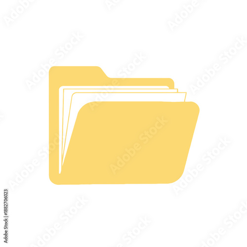 Yellow File Folder with Papers.