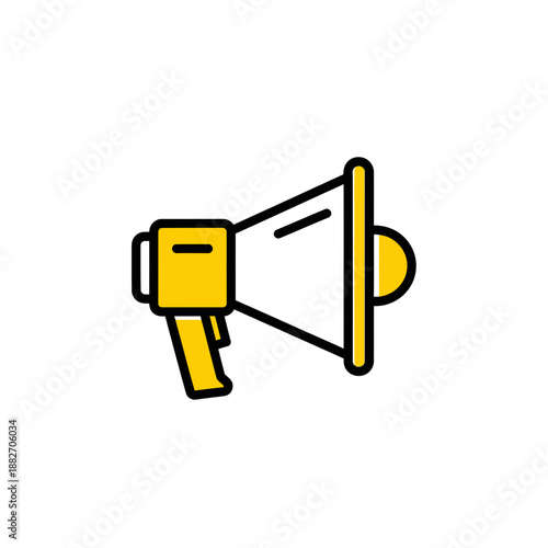 Yellow Megaphone Loudspeaker Icon Graphic.