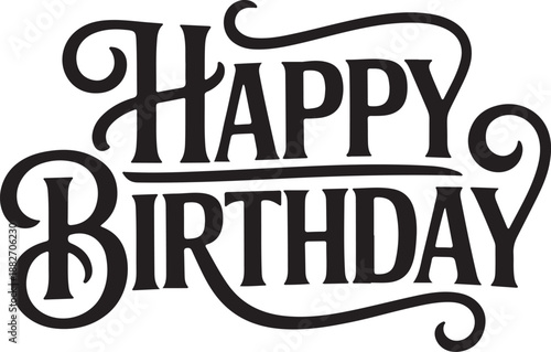 Happy birthday silhouette vector design