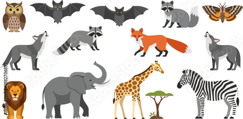 Animals collection with transparent background