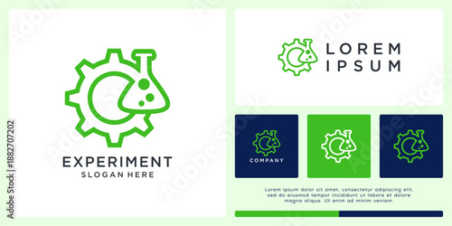 Experiment gear lab logo design template.