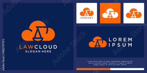 Law cloud logo design template.