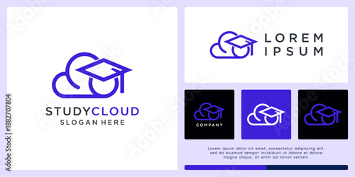 Study cloud logo design template.