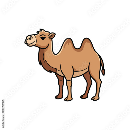 Cute Cartoon Dromedary Camel Illustration