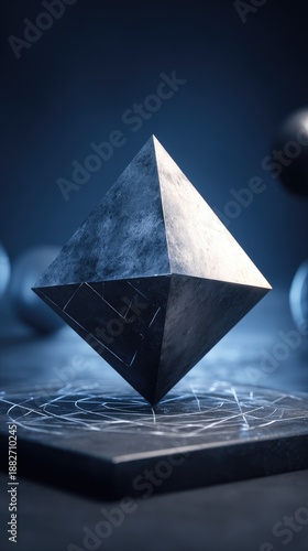 Abstract Geometric Diamond Shape In Dark Background