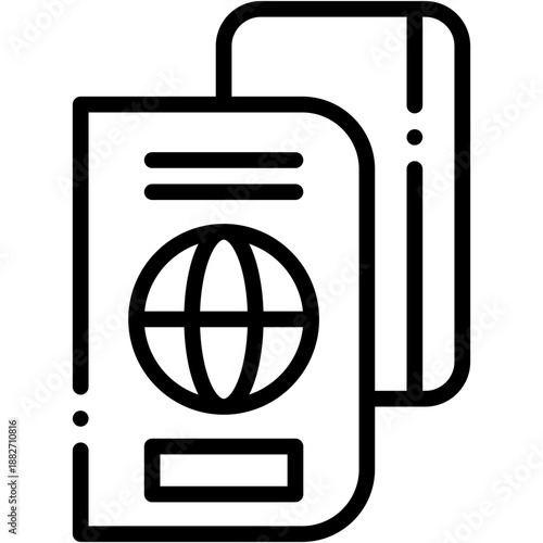 Passport Document and Travel Identity Vector Icon