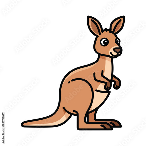 Cute Cartoon Kangaroo Character Illustration